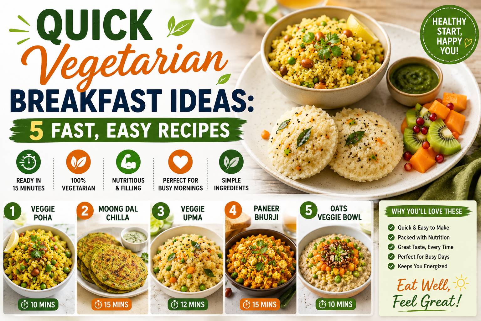 quick vegetarian breakfast ideas